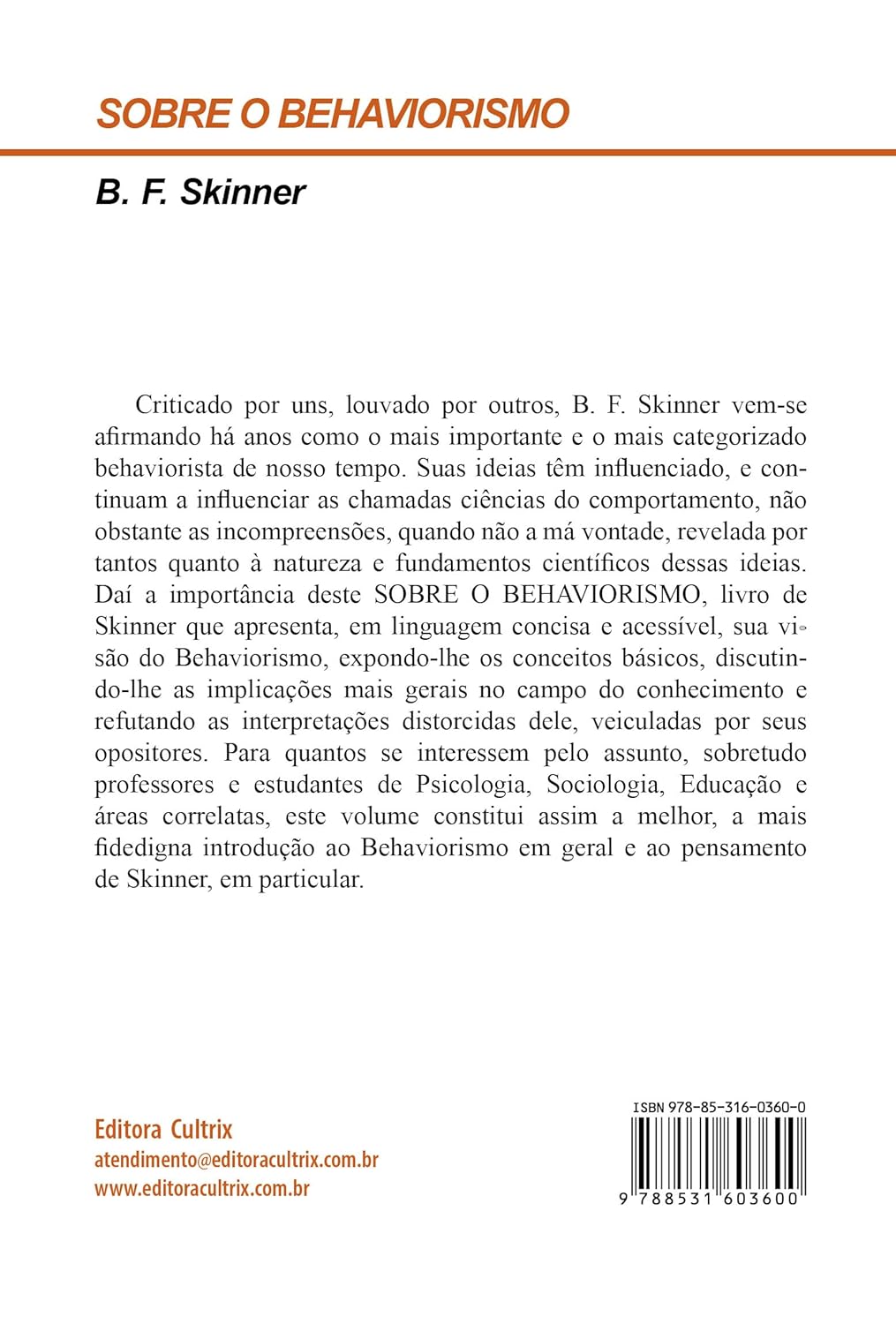 Sobre o Behaviorismo