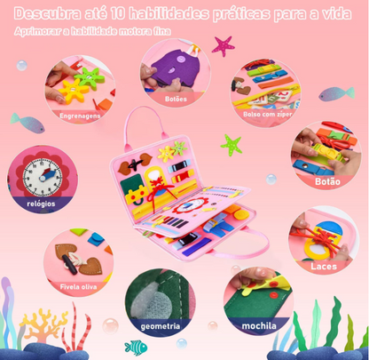 Placa de Montessori Sensorial Para Crianças Maleta Educativa Brinquedo