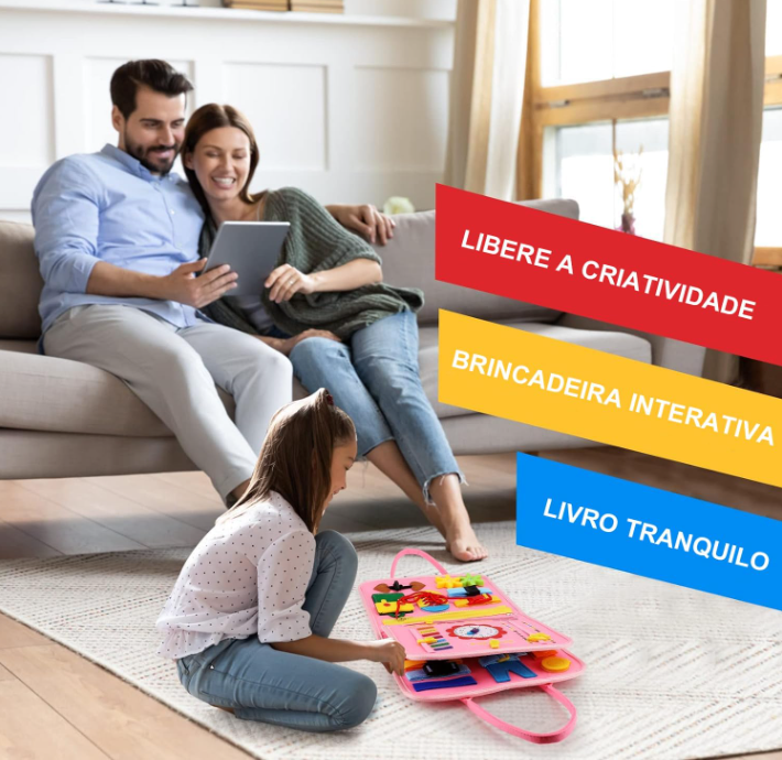 Placa de Montessori Sensorial Para Crianças Maleta Educativa Brinquedo