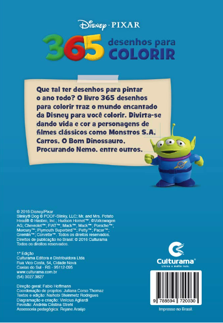 365 Desenhos para Colorir Disney Pixar